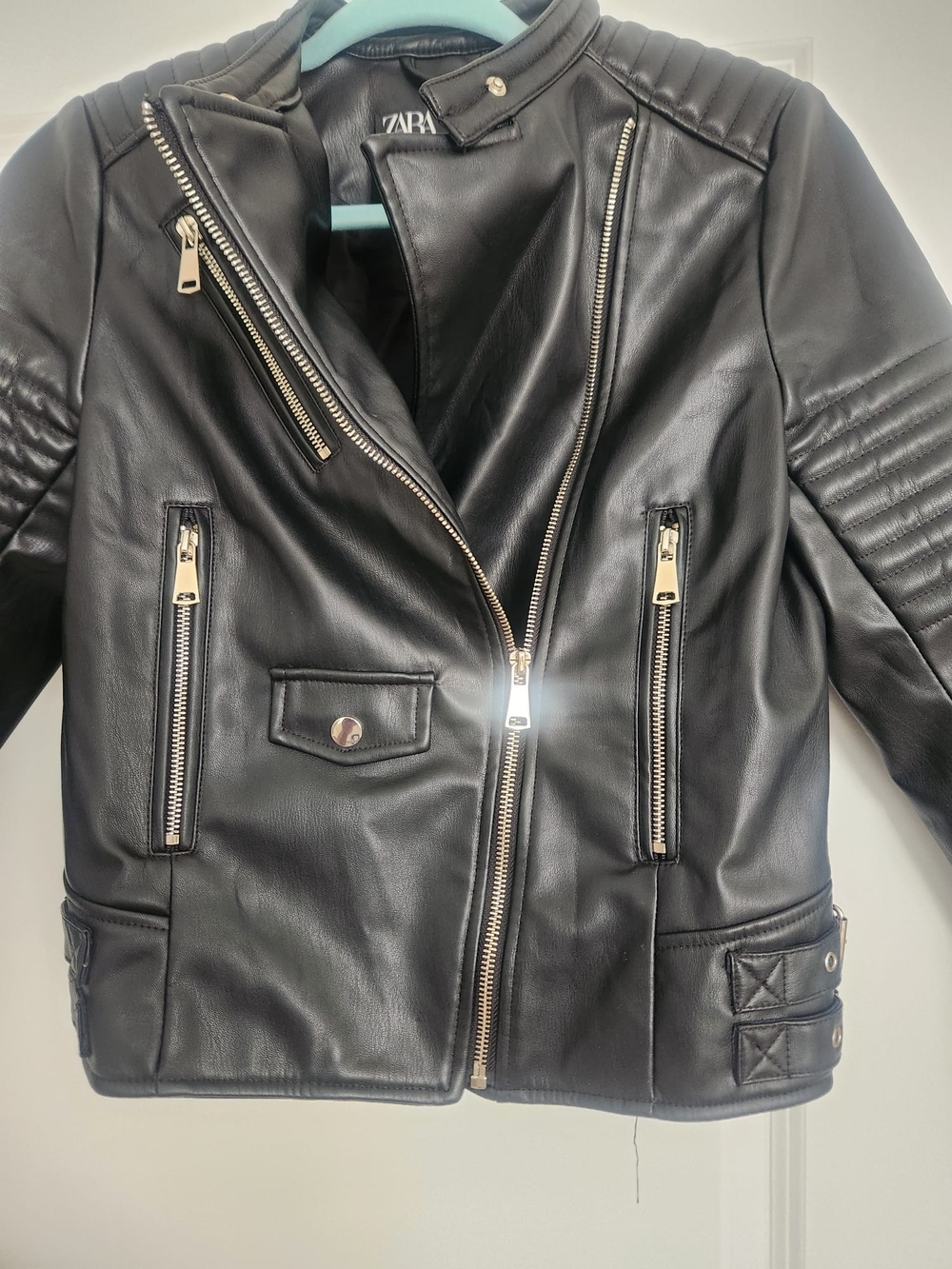 Zara Women’s Black Moto Leather Jacket